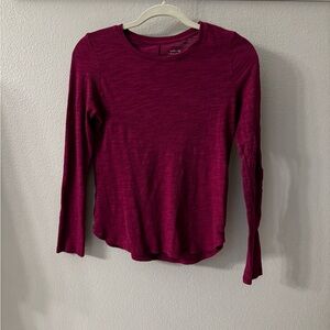 Banana Republic Women's Long Sleeve Crewneck Tee - Maroon